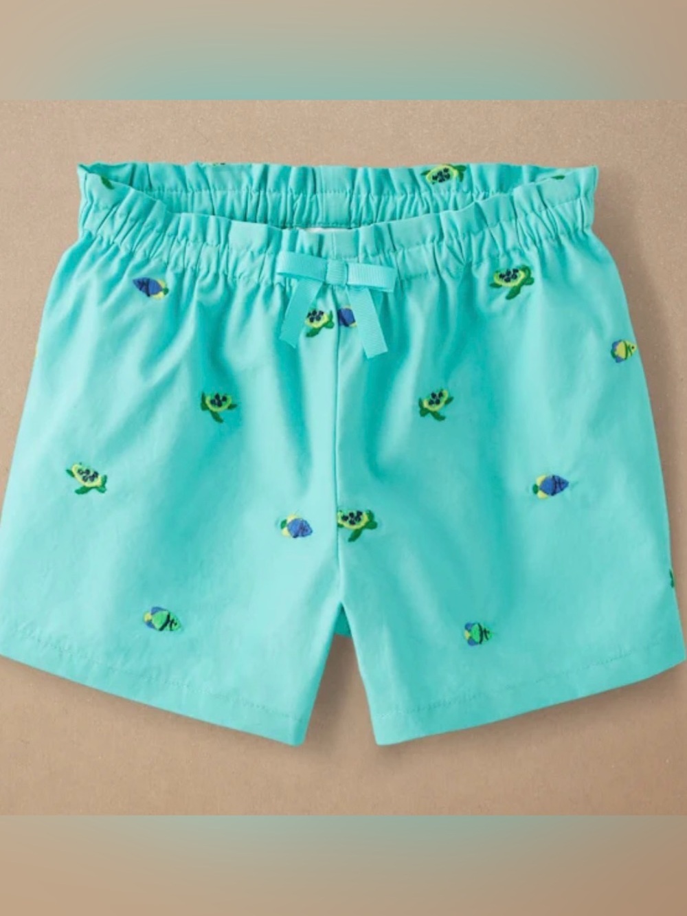Gymboree Shiffili Turtle Fish Paper Bag Waist Shorts - Save The Seas